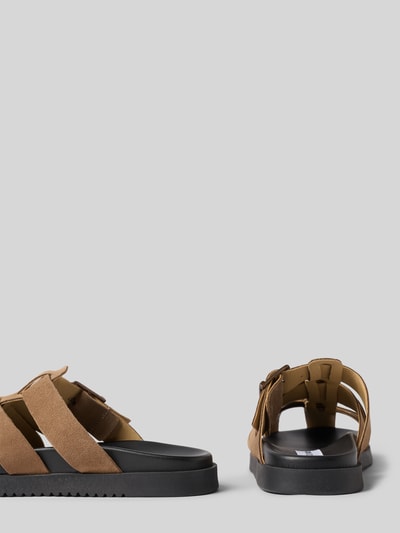 Steve Madden Clogs aus Leder mit Dornschließe Modell 'Mamba' Taupe 2