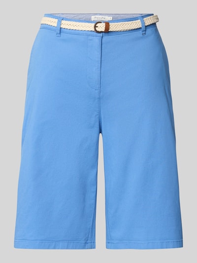 Christian Berg Woman Bermudas mit Gürtel und französischen Eingrifftaschen Blau 2