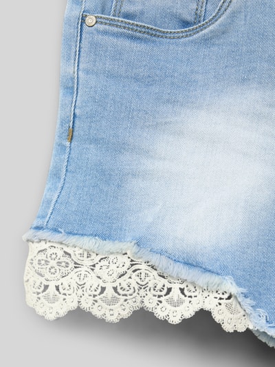 Name It Slim fit korte jeans met kant, model 'SALLI' Blauw - 2
