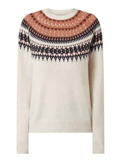 Saint Tropez Pullover mit Norweger-Dessin Modell 'Cara' Offwhite Melange 2