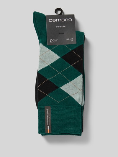camano Sokken met elastische ribboordjes in een set van 2 paar Flessengroen - 3