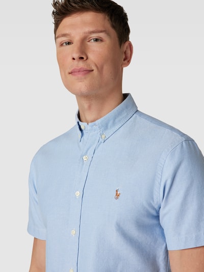 Polo Ralph Lauren Koszula casualowa o kroju slim fit z wyhaftowanym logo Jasnoniebieski 3