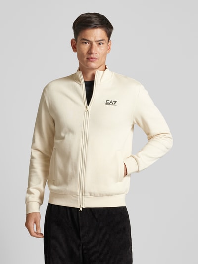 EA7 Emporio Armani Sweatjacke mit Label-Print Offwhite 4