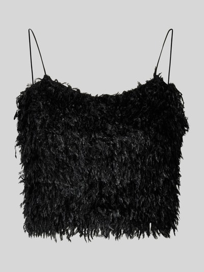 Only Crop Top mit Federn Modell 'FEATHER' Black 2