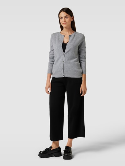 Christian Berg Woman Strickjacke aus Kaschmir mit Knopfleiste Mittelgrau meliert 1