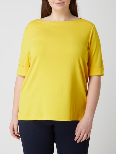 Lauren Ralph Lauren Curve T-shirt PLUS SIZE z rękawem o dł. 1/2 model ‘Judy’  Żółty 4