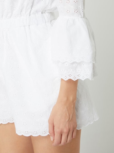 Review Playsuit in off shoulder-look met broderie anglaise  Wit - 3