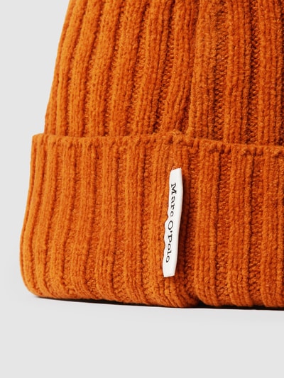Marc O'Polo Beanie mit Label-Detail Terrakotta 2