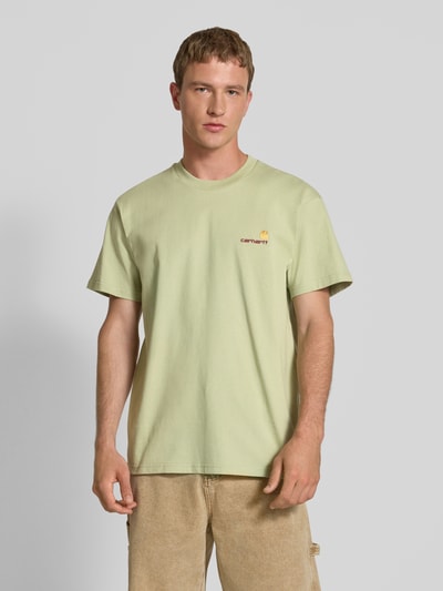 Carhartt Work In Progress T-Shirt mit Label-Stitching Hellgruen 4
