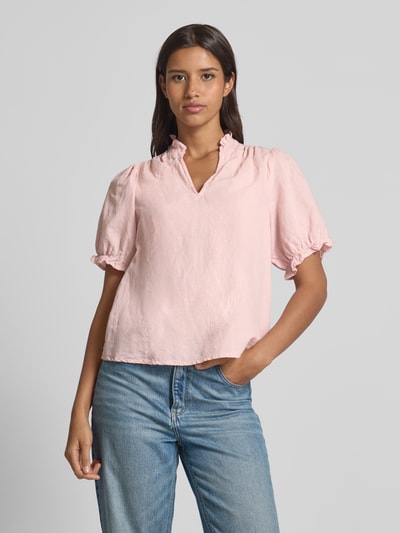 Neo Noir Bluzka z dekoltem w serek model ‘Odesa’ Różowy 4