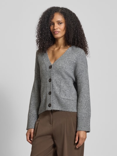 B.Young Oversized gebreid jack met knoopsluiting, model 'OTTI' Middengrijs gemêleerd - 4