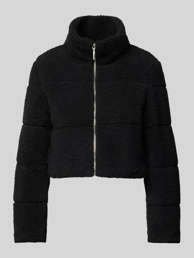 Only Regular Fit Teddy-Jacke mit Trennnähten und verkürztem Schnitt Modell 'SANDRA' Black 1