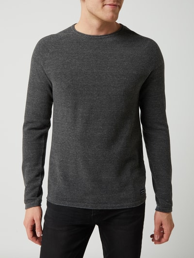 Jack & Jones Strickpullover mit Label-Patch Modell 'HILL' Anthrazit Melange 4