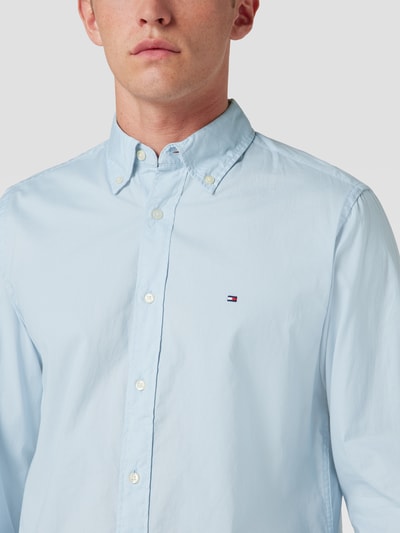 Tommy Hilfiger Vrijetijdsoverhemd met logostitching, model 'CORE FLEX POPLIN' Lichtblauw - 3