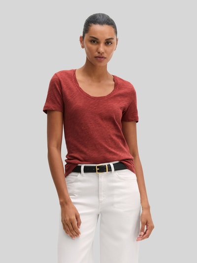 Marc O'Polo Regular Fit T-Shirt aus reiner Baumwolle Bordeaux 4