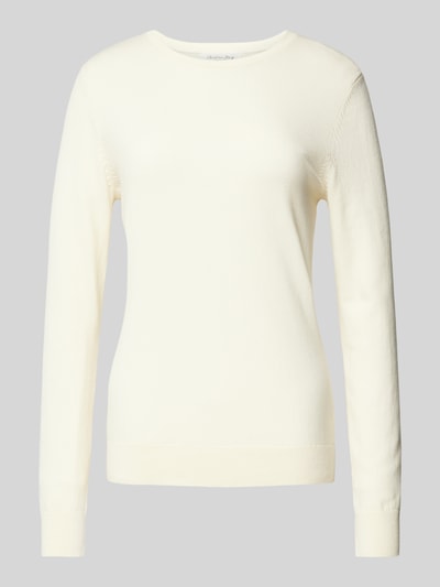 Christian Berg Woman Regular fit gebreide pullover met ribboorden Offwhite - 2