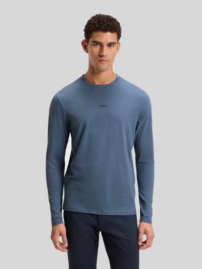 BOSS Orange Regular fit shirt met lange mouwen van katoenmix, model 'TCHARK' Rookblauw - 4