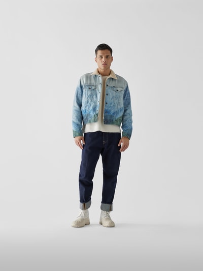 Polo Ralph Lauren Jeansjacke mit Teddyfell Hellblau meliert 1