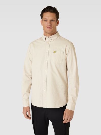 Lyle & Scott Koszula casualowa o kroju slim fit z kołnierzykiem typu button down Piaskowy 4