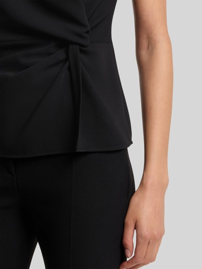HUGO Regular Fit Kurzarmbluse mit Knoten-Detail Modell 'Cathida' Black 3