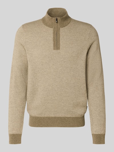 BOSS Regular fit schipperstrui van een mix van scheerwol en katoen, model 'HETTORE' Leem - 2