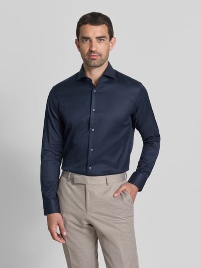 BOSS Koszula biznesowa o kroju regular fit z czystej bawełny model 'H-JOE-SP' Ciemnoniebieski 4