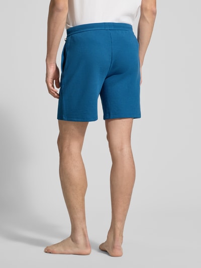 BOSS regular fit sweatshort van katoenmix model 'WAFFLE SHORTS' Blauw - 5