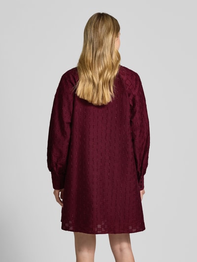YAS Knielange jurk met stitchingdetails, model 'JULINA' Bordeaux - 5