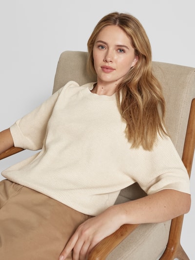 MSCH Copenhagen Gebreide pullover met 1/2-mouwen, model 'Amari Rachelle' Beige - 3