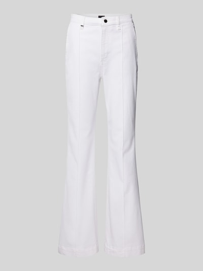 BOSS Black Women Flared fit jeans met vaste bandplooien Offwhite - 2