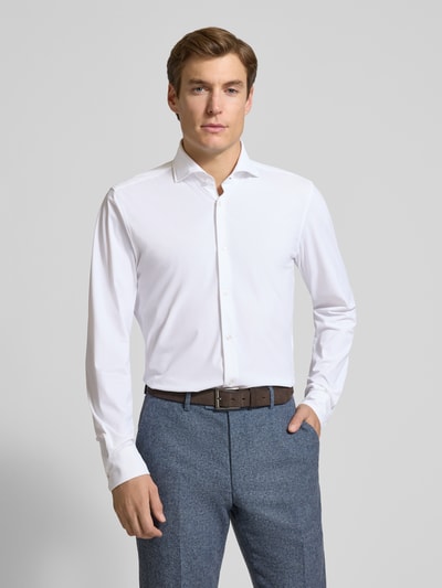 JOOP! Collection Slim Fit Business-Hemd mit Knopfleiste Weiss 4