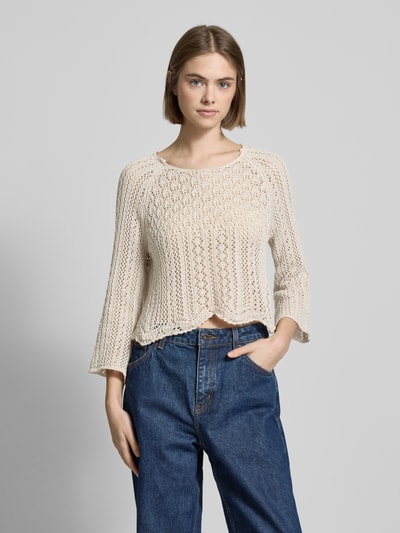 Only Cropped Strickpullover mit Baumwoll-Anteil Modell 'NOLA' Sand 4