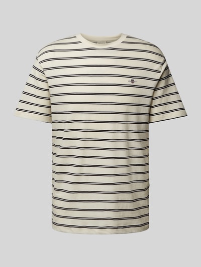 Gant T-shirt met labelstitching Offwhite - 2