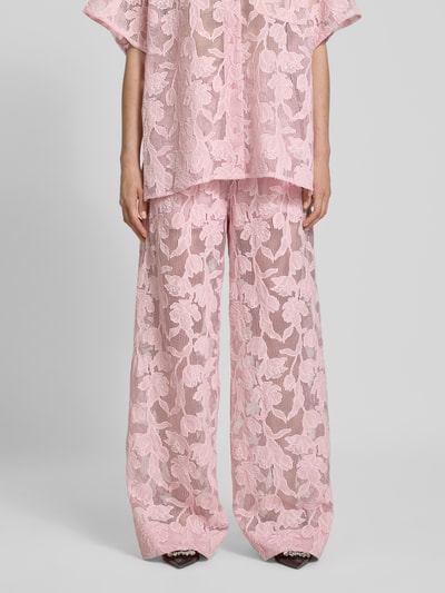 Essentiel Antwerp Loose Fit Weite Hose im semitransparentem Design Modell 'HENIM' Rosa 4