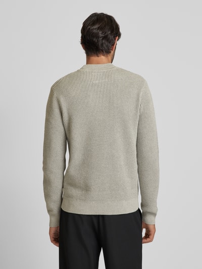 Jack & Jones Premium Gebreide pullover met ribboorden, model 'VIGGO' Rietgroen - 5