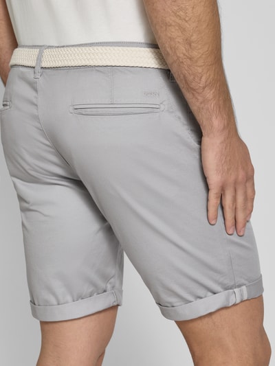 MCNEAL Slim Fit Bermudas mit Gürtel Flanell Melange 3
