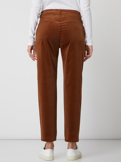 Closed Corduroy broek met stretch, model 'Pedal Pusher' Cognac - 5