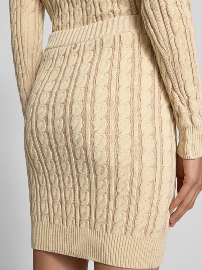 Guess Knielanger Rock mit gerippten Abschlüssen Modell 'GISELLE' Camel 3