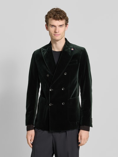 CG - Club of Gents Slim Fit Sakko aus Samt Modell 'Phinix' Dunkelgruen 4