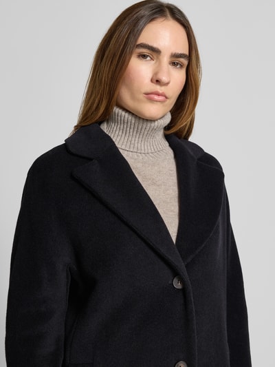 Marc Cain Regular fit lange jas van scheerwolmix met alpaca Zwart - 3