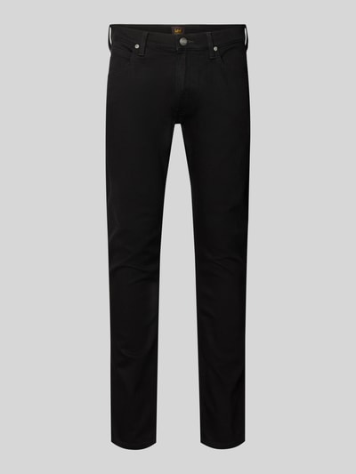 Produktfoto, Slim Fit Jeans im 5-Pocket-Design Modell 'LUKE' von Lee, zwart, katoenmix met stretch, nauwsluitend model, knoop- en ritssluiting, heren