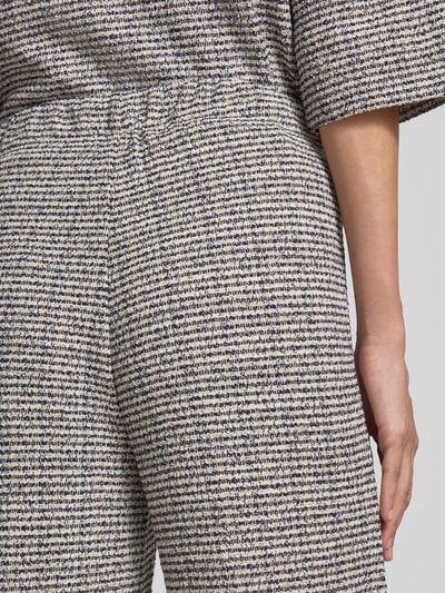 Christian Berg Woman Spodnie materiałowe z szeroką nogawką i fakturowanym wzorem Ciemnoniebieski 3