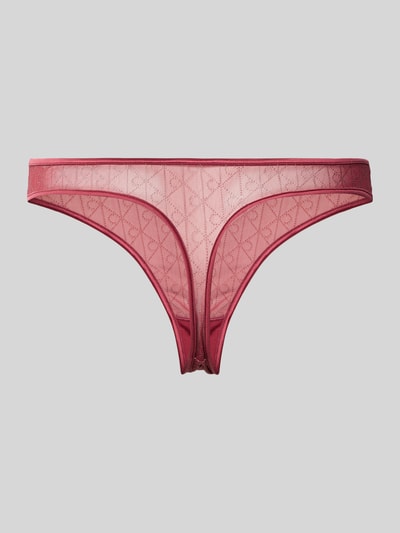 Calvin Klein Underwear String met transparante mesh-inzet Bordeaux - 3