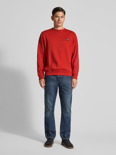 Lerros Sweatshirt mit Label-Patch Rot 1
