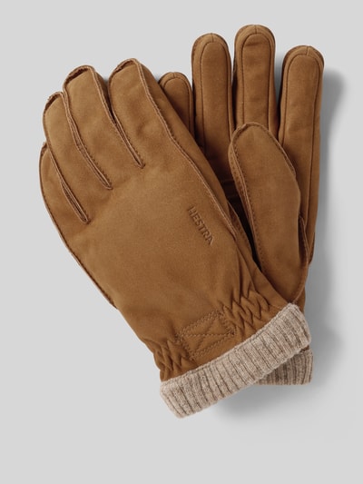 Hestra Handschuhe mit Label-Detail Modell 'Joar' Cognac 1