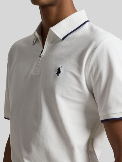 Polo Ralph Lauren Regular Fit Poloshirt aus Baumwoll-Mix mit Reißverschluss Weiss 3
