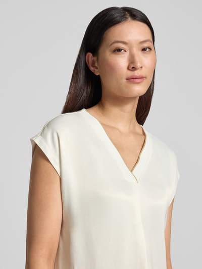 s.Oliver BLACK LABEL loose fit T-shirt van viscosemix Offwhite - 3