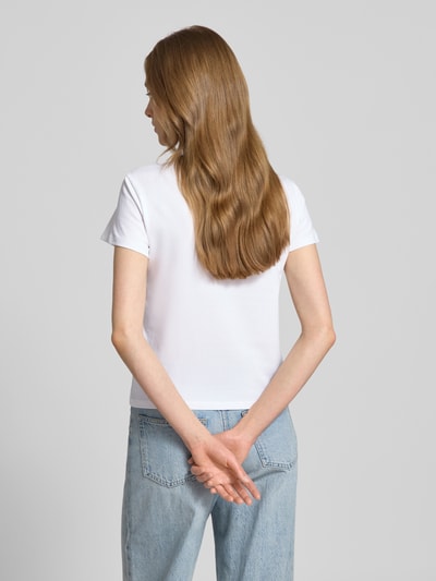 Review T-shirt z nadrukiem z motywem i logo Biały 5