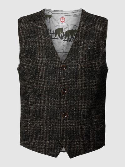 CG - Club of Gents Gilet met labeldetail, model 'Mosley' Donkerbruin - 2