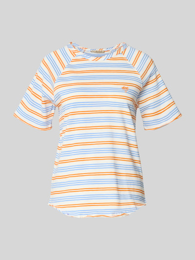 Produktfoto, Regular Fit T-Shirt mit Stitching von Smith and Soul, damski t-shirt z bawełny, wzór na całej powierzchni, okrągły dekolt, długość tyłu 60 cm w rozmiarze S
